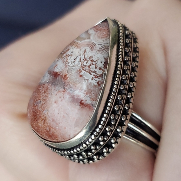 New Crazy Lace Agate 925 Silver Ring. - Picture 10 of 16